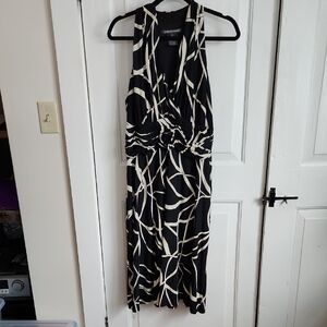 Jones Wear Black and Cream Midi Dress